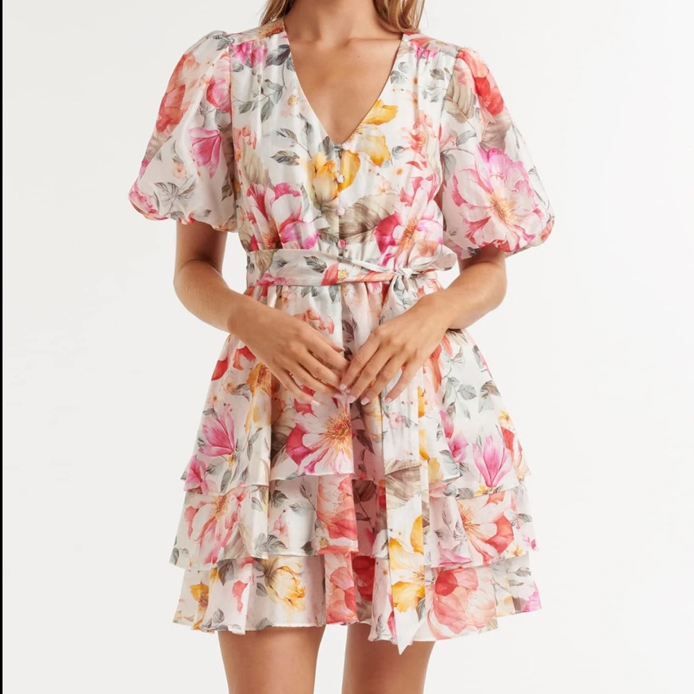 Ever New Kelsey Puff-Sleeve Mini Dress
